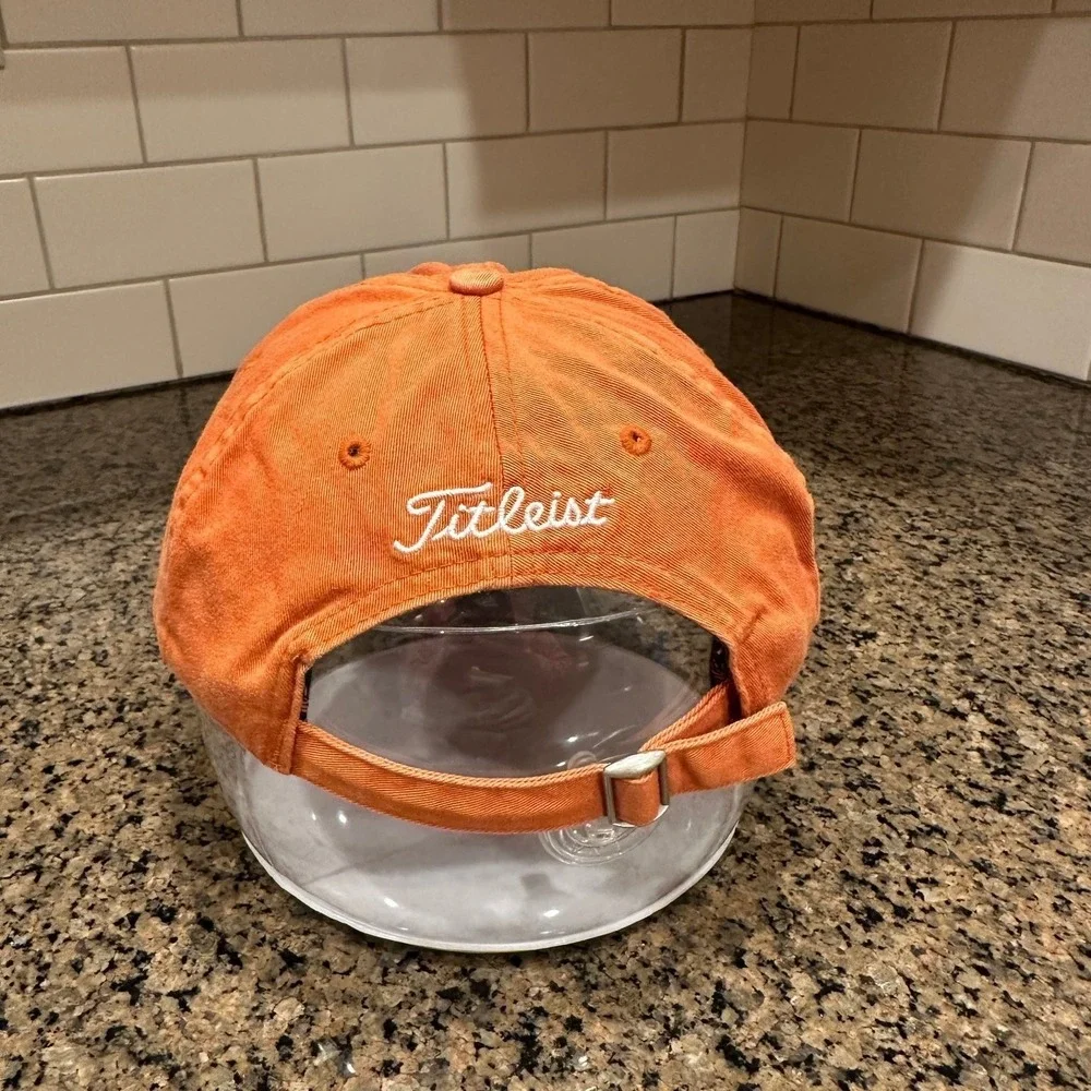 Titleist New Era Golf‎ Dad Hat Adjustable Orange White Cotton